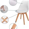 VADIM Chaise Blanche Scandinave Lot de 4, Chaises Salle a Manger avec Pieds en Bois Massif pour Salon, Salle à Manger, Cuisine,Bureau