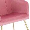 WOLTU 1 Chaise de Salle à Manger Chaise de Cuisine Chaise Salon en Velours,Fauteuil Chaise Pieds en métal doré,Rose BH271rs-1