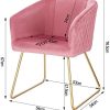 WOLTU 1 Chaise de Salle à Manger Chaise de Cuisine Chaise Salon en Velours,Fauteuil Chaise Pieds en métal doré,Rose BH271rs-1