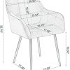 41q2T3UWfL._AC_.jpg BlueOcean Furniture Lot de 2 chaises de salle à manger rembourrée en velours avec accoudoirs, dossier et pieds en métal