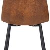 41q6k2gDvBS._AC_.jpg CLP Chaise De Salle A Manger Napier en Similicuir Tissu Ou Velours I Chaise avec Surface D'assise Matelassée Pieds en Metal I Charge Max.150 Kg, Couleur:Marron, matière:Vintage Similicuir