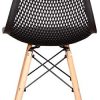BenyLed Lot de 4 Chaises en Plastique Creuses Simples et Modernes, Chaise de Loisirs à la Maison, Chaises de Salle à Manger Minimalistes Modernes (Noir)