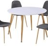 Menzzo Gao Lot de 4 Chaises Scandinaves, Tissu, Gris, 45 x 55 x 87 cm