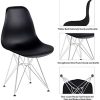 Lot de 4 chaises de salle à manger rétro avec pieds en métal pour salle à manger, chambre à coucher, salon