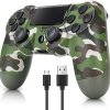 41rfNRHRAQL._AC_.jpg Manette sans fil pour PS4, manette de jeu pour PlayStation 4 avec câble USB, camouflage vert (Green Camo)