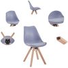 GOLDFAN Chaises Scandinaves Lot de 2 Chaises de Salle à Manger Pieds en Hêtre Chaises de Salon avec Coussins ，Gris 2