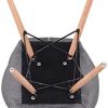 Lot de 4 chaises de salle à manger de style rétro en tissu de lin avec dossier doux et assise rembourrée