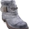 Angkorly - Chaussure Mode Bottine Motard Couverte Femme Boucle lanière tressé Talon Bloc 3.5 CM - Intérieur Légèrement Fourrée