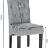 WOLTU 4 X Chaises de Salle à Manger Chaises de Cuisine Gris Clair,Chaise Salon à Manger Assise en Velours et Pied en Bois Massif, BH294hgr-4
