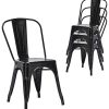 41sn76VMpxL._AC_.jpg BenyLed Lot de 4 Chaises de Salle à Manger Empilables en Métal Style Industriel Vintage, Convient pour Une Utilisation Intérieure et Extérieure, Chaise de Jardin, Noir