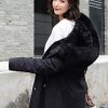 41tJsAQdbJL._AC_.jpg SG-TECH Manteau Femme Faux Fourrure Hiver Élégant Manches Longues Veste Épaissi Doudoune à Capuche Blouson à Manches Chic Veste