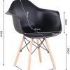 BenyLed Lot de 4 Chaise de Salle à Manger, Fauteuil de Chaise Latérale Design Rétro avec Jambe de Bois de Hêtre Massif pour Cuisine, Salon, Salle D'étude, Café, etc, Noir