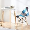 WV LeisureMaster – Lot de 4 chaises de salle à manger nordique classique scandinave, tissu en lin, pieds en bois de hêtre massif, convient pour salle à manger, salon (bleu, 4)
