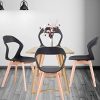Herbalady Un lot de 4 ou 6 chaises, design simple avec dossier ouvert. Utilisé dans la salle à manger, le salon, la chambre, etc. 2 styles et plusieurs couleurs sont disponibles. (noir, 6)
