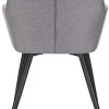 EUGAD Lot de 6 Chaises Salle à Manger Design Rétro Assise en Lin Pieds en Métal Gris Clair Chaises de Cuisine 0641BY-6