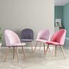 GOLDFAN Chaise de Salle à Manger équipée de 2 Chaises de Cuisine Modernes en Velours avec Pieds en Métal de Salle à Manger et Meubles de Cuisine, Rose…
