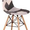 BenyLed Lot de 4 Chaises de Salle à Manger Rétro Patchwork Chaise Tissu Salle à Manger Chaise pour Cuisine Salle à Manger (Noir)