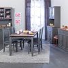 Inter Link Lot de 2 chaises Robustes Style Maison de Campagne Intemporel en Bois Massif Gris pour Salle à Manger Cuisine, 42 x 47 x 45-95 cm