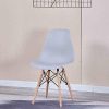 Lot de 6 chaises de salle à manger Mübbles Moderne du milieu du siècle Chaise de cuisine en plastique avec pieds en bois pour salle à manger, chambre à coucher, salon gris