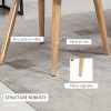 HOMCOM Chaises de Visiteur Design scandinave - Lot de 2 chaises - Pieds inclinés effilés Bois Caoutchouc - Assise Dossier accoudoirs ergonomiques Aspect Lin Beige