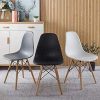 Ensemble de 4 chaises de salle à manger scandinaves Chaise de salon de mode pieds en bois de hêtre massif Chaise confortable adaptée à la chambre et au salon café chaises salle manger (Gris)