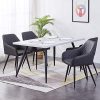 Lot de 2 chaises de salon, salle à manger en PU - Couleur au choix - Design rétro - Chaise avec dossier - Pieds en métal - Noir