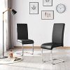 Yaheetech Lot de 6 Chaises de Salle à Manger en Simili cuir Capacité 135 kg Hauteur Assise Rembourré 50cm Noir