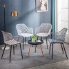 512MR4SlmiL._AC_.jpg IDIMEX Lot de 4 chaises Lucia pour Salle à Manger ou Cuisine au Design Retro avec accoudoirs, Coque en Plastique Gris et 4 Pieds en métal laqué Noir