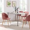FATI Chaise de Salle à Manger Chaise de Bureau Fauteuils en Velours, Pieds en Métal (Rose, 1)