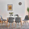 BenyLed Lot de 6 Chaises de Salle à Manger Contemporaines en Plastique Design Rétro Chaise D'appoint pour Salle à Manger, Cuisine, Bureau, Restaurant, etc (Gris)
