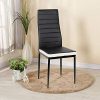 Flyelf Lot de 2 Chaises de Salle à Manger, Dossier Haut Siège Large, Meubles de Salle à Manger de Cuisine, Cuir + Acier Inoxydable (Noir-Blanc, 2)
