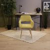 518QhaiMVKS._AC_.jpg MEUBLE COSY Fauteuil Salon, revêtement en tissu jaune et pied en métal imitation bois, Chaise de Bureau Ergonomique, Chaise de Salle à Manger Capitonnée