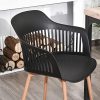 51A8Z-qZVL._AC_.jpg HOMCOM Lot de 2 chaises de Salle à Manger, Chaise de Cuisine, Design élégant Moderne, Pieds antidérapants métal, Dossier Large accoudoirs ergonomiques, Grand Confort, 58 x 53 x 81,5 cm, Noir