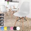 MIADOMODO® Chaises de Salle à Manger Scandinaves - Set de 2, 4, 6, 8, Pieds en Bois Hêtre, Style Moderne Rétro, Couleurs au Choix - Chaise pour Salon, Chambre, Cuisine (Set de 2, Blanc)