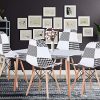 Lot de 4 chaises de salle à manger en mosaïque de style scandinave moderne avec patchwork et chaises en bois massif de style scandinave (noir)