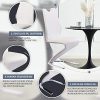 Lot de 2 chaises de salle à manger modernes rembourrées en cuir synthétique avec cadre en métal Charge 330 lb Blanc