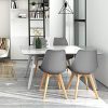 Lot de 6 Chaises de Salle à Manger en Chêne - Chaise Scandinave avec Rembourrée Confort Ergonomique Design Rétro - Chaise de Bureau Cuisine Pieds de chêne - Gris
