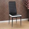 Flyelf Lot de 2 Chaises de Salle à Manger, Dossier Haut Siège Large, Meubles de Salle à Manger de Cuisine, Cuir + Acier Inoxydable (Noir-Blanc, 2)