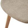 EGGREE Lot de 4 Chaises de Salle à Manger Scandinave Chaises en Tissu Lin, Chaise de Salon Design Rétro avec Jambe de Bois de Hêtre Massif, Gris