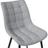 WOLTU 6 X Chaise de Salle à Manger Chaise Design Moderne Assise en Lin Bien rembourrée Cadre en métal,Gris Clair BH206hgr-6