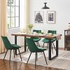 SONGMICS Lot de 2 Chaises de salle à manger, Siège moderne, rembourrées, avec pieds en métal, surface en velours lisse, Vert LDC084C01