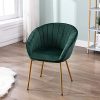 chairus Chaise Fauteuil en Velours avec Pieds en Métal Moderne Chaises de Salle à Manger pour Chamber Salon (Vert)