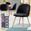 Miadomodo® Chaise de Salle à Manger en Velours - Lot de 2, 4, 6, 8, Pieds en Bois Hêtre, Style Moderne, Couleurs au Choix - Chaise Scandinave pour Salon, Chambre, Cuisine, Bureau