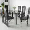 Chaises de Salle à Manger élégantes Lot de 6, Chaise Salle Manger avec Dossier de 58,5 cm de Hauteur, Chaise de Salon en Cuir PVC pour Cuisine, Salle à Manger, Jardin (6, Noir)
