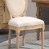 51OWv6dUx8L._AC_.jpg HOMCOM Lot de 2 chaises de Salle à Manger - Chaise de Salon médaillon Style Louis XVI - Bois Massif sculpté, patiné - Aspect Lin Beige