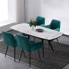 51Pcj4zz1-L._AC_.jpg Lot de 2 chaises de salle à manger en velours - Avec accoudoirs et pieds en métal - Pour la salle à manger, le salon, la chambre à coucher - Charge maximale : 115 kg - Vert
