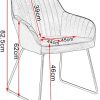 WOLTU Lot de 6 Chaises de Salon Chaises de Cuisine en Velours et métal,Chaises de Salle à Manger Noir BH246sz-6
