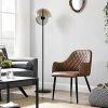 SONGMICS Lot de 2 Chaise de Salle à Manger, Fauteuil, Siège Moderne rembourrée, avec Dossier, revêtement en PU Vintage, Charge 110 kg, pour Salle à Manger, Marron LDC085K02