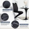 Lot de 2 chaises de salle à manger modernes rembourrées en cuir synthétique avec cadre en métal - Charge de 330 lb - Facile à nettoyer - Noir