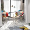 VADIM Lot de 2 chaises de Salle à Manger en Patchwork, chaises de Salon, fauteuils Multicolores avec Dossier en Lin, Tissu et Bois, Style Pieds en métal, Multicolore
